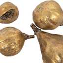 Creative Co-Op Resin Figs with Gold Finish (Set of 5 Pieces)