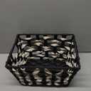 Black and White Woven Storage Basket – 7 x 11 Inch Decorative Organizer for Shelves, Bathroom, Bedroom & Living Room