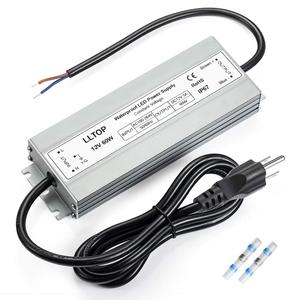LED Driver 60 Watts Waterproof IP67 Power Supply AC100-264V to 12V DC 5A Low Voltage Transformer Ultra Thin Adapter for Outdoor LED Lights, Computer Project