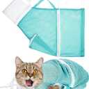 Cat Bathing Bag Set, Adjustable Multifunctional Cat Bath Bag, Soft Adjustable Cat Harness, Pet Nail Clippers and Files for Cats Dogs, Cat Shower Bag Suitable for Cat Bath, Cat Grooming