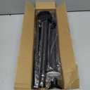 Haryaers Black Long Curtain Rod Tension Shower Curtain Rods 30 to 120 inch Adjustable Spring Heavy Duty Rods for Bathroom Windows Outdoor No Drill No Slip Spliced and Telescopic Design