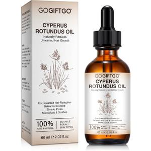 GOGIFTGO Cyperus Rotundus Oil,Cyperus Oil,Cyprus Rotundus Oil for Hair Removal,Cyperus Oil Natural, Soothing and gentle,Reducing Body Hair Growth,Smooth Skin & Hair Removal,60ml