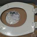 Mayfair Bennett Toilet Seat with Chrome Hinges, Slow Close Wood Seat, Secure Metal Hinges, Easy Install, Made in USA, Round, White