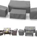 STARTWO Outdoor Waterproof Patio Furniture Covers 4-Piece Set for Chairs, Loveseat and Coffee Table, Heavy Duty 600D, Grey