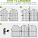 ADAVIN Garden Fence Animal Barrier with Gate 40 in(H)×26.2 Ft(L) 12 Panels,Rustproof Metal Wire Tall Fencing Border for Dogs Rabbits,Outdoor no dig pet Fences,Black Flower Edging for Yard,Arched