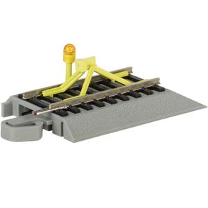 Bachmann Trains - Snap-Fit E-Z Track Flashing LED Bumper - Nickel Silver Rail with Gray Roadbed - HO Scale Medium