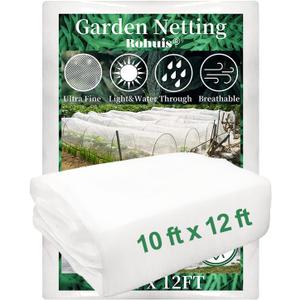 Garden Mosquito Netting for Patio, 10 ft x 12 ft Bird Bug Insect Netting Pest Barrier for Fruit Trees, Greenhouse, Large Plant Row Cover Screen for Vegetables
