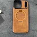 Magnetic for iPhone 17 Pro Max Leather Case,Invisible Stand [Compatible with Magsafe] Slim Kickstand Phone Cove for iPhone 17 Pro Max caseBrown
