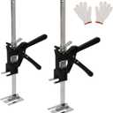 2 Pack Labor Saving Arm Jack, 15 inch Lever Arm Lifter Hand Tool Jacks, Effort Elevator for Installing Doors Windows Cabinet, Furniture Drywall Lifter Jack, Raised by 5-250mm (15 INCH/30CM)