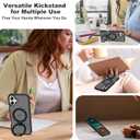 for iPhone 16 Plus Case with Invisible Ring Stand,Military Drop Protection Compatible with Mag-Safe Matte Translucent Back Anti-Slip Shockproof Phone Cover 6.7 Inch 2024-Black