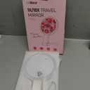 LitBear Travel Makeup Mirror with Lights, Rechargeable Double-Sided 10X/1X Magnifying Mirror, Portable Lighted Beauty Mirror, 3 Color Lighting, Dimmable Touch Screen, Tabletop Handhold Hanging (White) (Rose Gold)