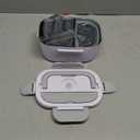 Electric Lunch Box Food Heater, 80W Heated Lunch Box for Adults, 12V 24V 110V Portable Food Warmer Lunch Box for Car Truck Work with Removable 304 Stainless Steel Container White