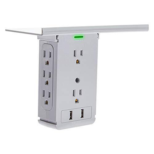 Socket Outlet Shelf Wall Outlet Extender with Shelf Surge Protector Wall Plug