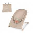 Ingenuity Stow & Go Compact Folding Baby Bouncer – Cashmere, Lightweight Portable Seat with Vibration & Toy, Under 5 lbs