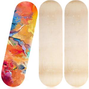 Honoson Blank Skateboard Decks Bulk for Painting 28 x 8 Inch 7-Layer Maple Double Tail Plain Skateboard Decks for Replacement and Art Painting Home Decoration
