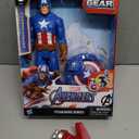 Avengers Marvel Titan Hero Series Blast Gear Captain America, 12-Inch Toy, with Launcher, 2 Accessories and Projectile, Ages 4 and Up, Blue