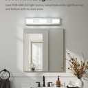 KDG LED Modern Bathroom Vanity Light Fixtures, 3 Lights Stainless Steels Silver 5000K Wall Lighting Over Mirror, Lights for Dressing Room, Bedroom, 21.6 inch