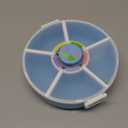 Snack Rotator Container Reusable Snack Box with 5 Compartment Dispenser and Lid, Color Matching Opening Lid, BPA and PVC Free, for Home, School, Travel (1 Pack- Blue)