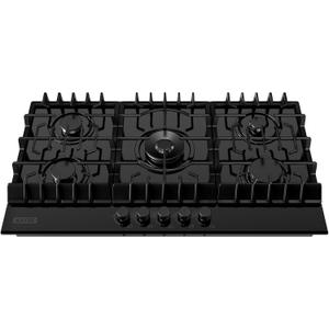 Empava 36" Gas Stove Cooktop NG/LPG Convertible with 5 Italy Sabaf Sealed Burners in Black Tempered Glass