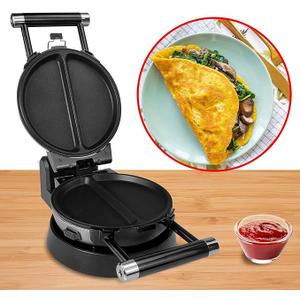 Health and Home 360 Rotating Belgian Multifunction Nonstick Baking Waffle Maker with 2 sets of Interchangeable Belgian Waffle and Omelet Baking plates