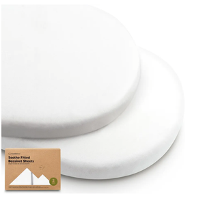 2-Pack Organic Bassinet Sheets for Girls, Boys - 100% Cotton Bassinet Mattress Sheets Compatible with Halo Bassinest Swivel Sleeper, Graco, Baby Delight, Chicco, Unisex Fitted Bassinet Sheets(Soft White)
