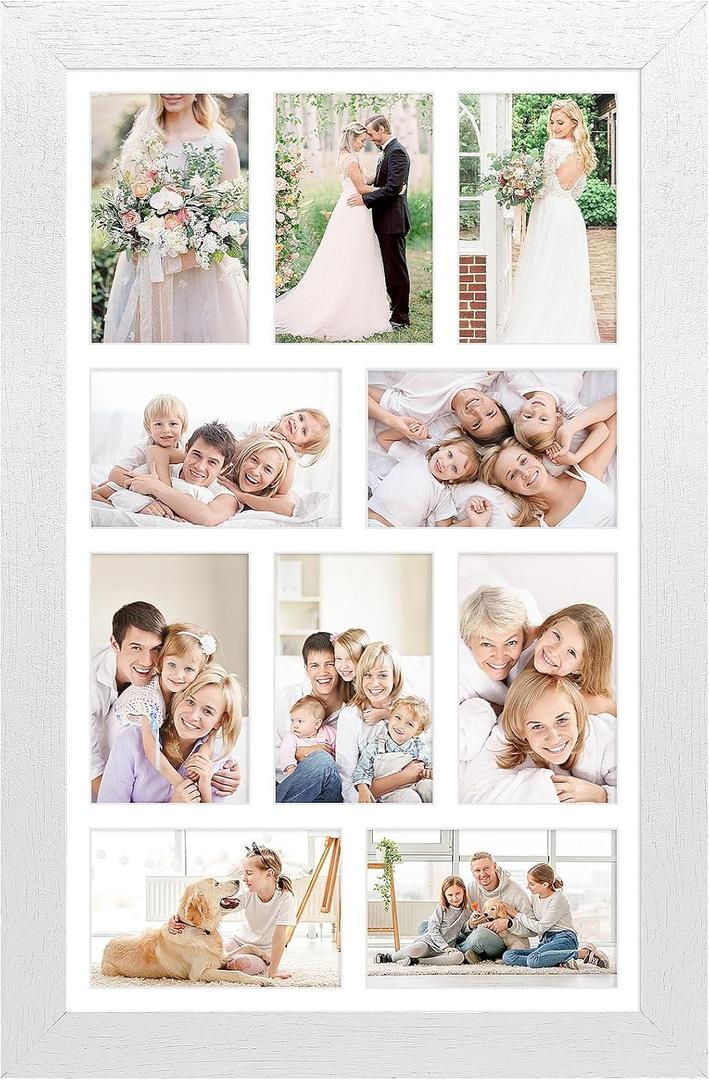 13x21 Collage Frame, 10 Open 4x6 Photo Frame Collage for Wall