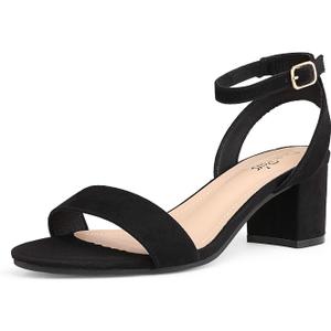 DREAM PAIRS Women's Open Toe Ankle Strap Low Block Chunky Heels Sandals Party Dress Pumps Shoes (9 Wide)
