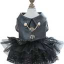 Autumn Winter Fashion Sweet Puppy Princess Skirt Pet Dog Dress forTeddy, Chihuahua, Shih Tzu, Yorkshire Terriers T-Black M (M(Chest:14.5" Body Length:11.0"))