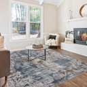 9x12 Area Rug, Modern Abstract Area Rug Machine Washable, Non Slip 9 x 12 Rugs for Living Room, Dining Room, Office Non Shedding Bedroom Carpet, Grey/Tan/Navy