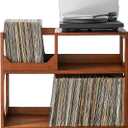 Crosley Furniture Asheville Mid-Century Modern Media Console Record Player Stand, Storage for Vinyl Records, Medium, Walnut