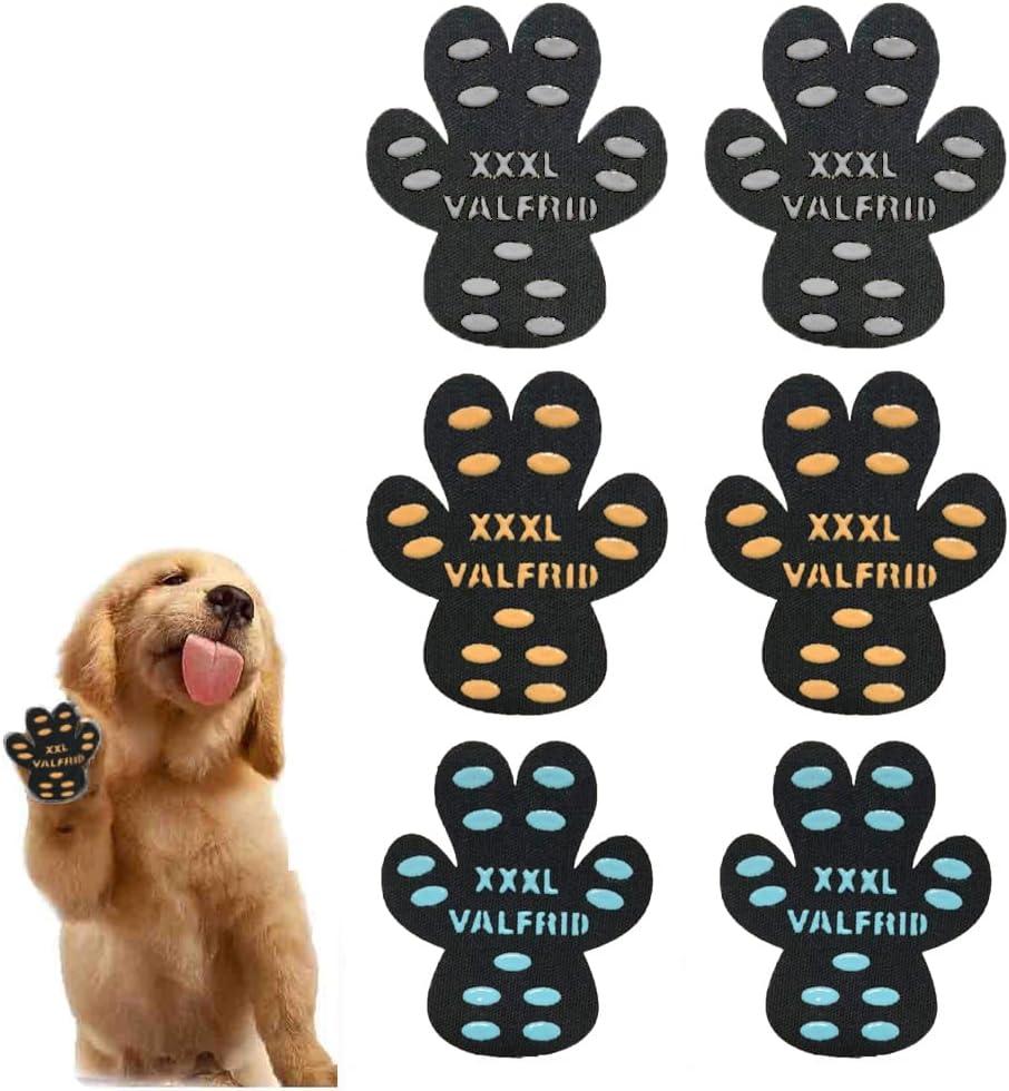 VALFRID Dog Paw Pads Anti-Slip Paw Protector,15 Sets-60 Pads Keeps Dogs from Slipping On Hardwood Floors,Traction Control Non-Skid Stronger Adhesive for Senior Dogs and Weak Paws Multicolor XXXL