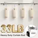 HEI! DEAR 2 Pack Black Curtain Rods for Windows 28 to 48 Inch (1.5-5ft), 1 Inch Adjustable Curtain Rod,Heavy Duty Curtains Rod, Thicken Sturdy Drapery Rods, Matte Black,30"-58"