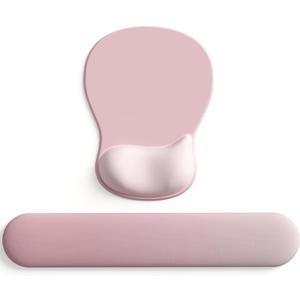 ErgoComfort Gel Wrist Rest Mouse Pad-Ergonomic Office Mousepad with Wrist Support-Non-Slip, Design Desk Accessories Mat for Home&Game Decor (09PinkSerenity Set)