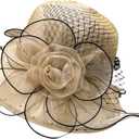 KORADI Women Organza Kentucky Derby Hat Fascinators Bucket Bowler Hat for Tea Party Bridal Wedding Church Dress Hat Sun Cap