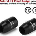 CASOMAN 10Piece Impact Socket Set-10mm, 1/4" & 3/8" Drive, Deep & Shallow, Metric, Black Phosphate Finish