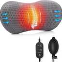 KNQZE Lumbar Support Pillow Adjustable Traction Height with Heating for Lower Back Pain Relief, Memory Foam Back Pillow, Ideal for Office Chair, Recliner, Car Seat, Bed