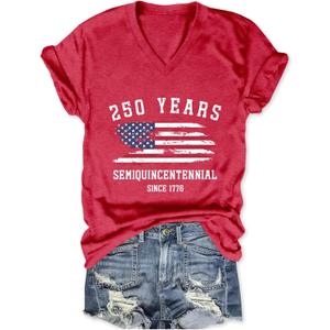 Womens Short Sleeve V Neck T-Shirt Summer Top Basic Casual Tee 2026 (M)