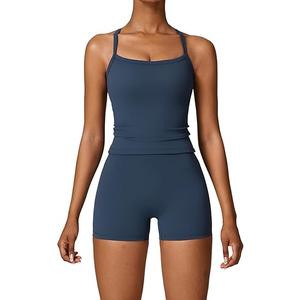 Two Piece Workout Sets For Women Tank Top Matching High Waist Booty Lifting Shorts Gym Yoga Active Wear Outfits, L