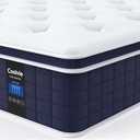 Coolvie 12 Inch King Size Mattress, Firm Feel Fiberglass Free Hybrid Mattress for Extra Lumbar & Hip Support, Cooling Knit Fabric Cover- King Mattress in a Box, CertiPUR-US Certified-80x76x12 inch