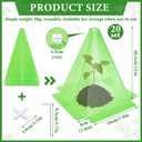 20 Pack Garden Cloches for Plants, Green Reusable Bell Plant Cover, Plastic Small Plant Seedling Protector with 40pcs Metal Stakes, Mini Greenhouse Against Sun, Frost, Snails, Birds, 7.8" x 11"