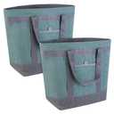 Insulated Reusable Tote Bag for Grocery Shopping for Women/Men, Waterproof Cooler Bags for Travel/Beach/Picnic, Pizza/Food Delivery Bag to Keep Food Cold/Hot (Cationic Cloth, Green2-Pack)