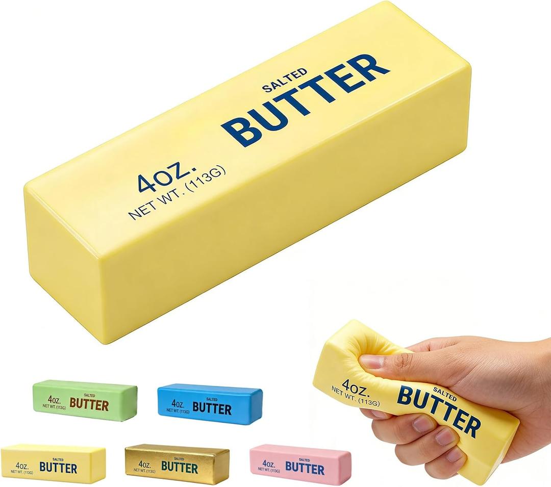 Butter Squishy, Soft Scented Squishy Toy, Cream Scented Butter Squeeze Toys, Slow Rising Butter Stick, Stress Relief Toy for Relaxation,Office Desk Decor (Yellow)