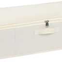 Under Bed Storage Container, Clothes Organizer with Handles, Foldable Storage Bin With Lid, Beige, 1 Pack, 23.6 x 11.8 x 5.9 Inch