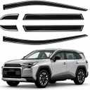 Window Visors Rain Guards Compatible with 2026 Toyota RAV4 Only, 6PCS Tape-On Acrylic Side Window Deflectors with Electroplated Chrome-Look Trim, Exterior Accessories