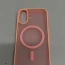 SUPFINE Magnetic for iPhone 16 Case (Compatible with MagSafe) (Military Grade Drop Protection) Slim Translucent Matte Shockproof with Anti-Fingerprint Phone Case,Pink