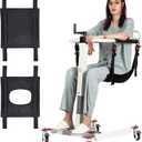 Patient Lift Transfer Chair, Portable Lift Aid for Elderly/Disabled, Bedside Commode Transport Chair (Basic Version)
