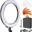 Neewer 18-Inch Ring Light, 55W Dimmable 5500K Light with 240 LEDs Color Filter, Soft Tube and Carrying Bag for YouTube, TikTok, Selfies and Photography, Compatible with Camera and Smartphones