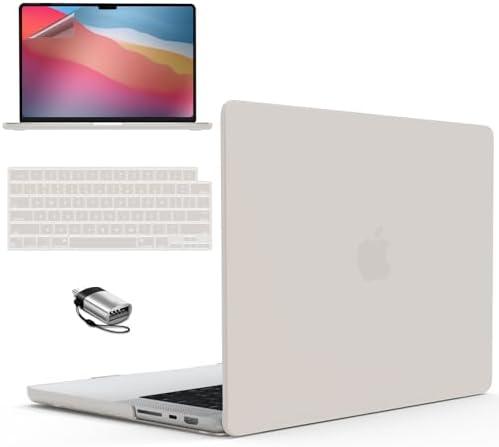 IBENZER Case for MacBook Pro 14 Inch Case 2025 2024 M4 M3 M2 M1 A3112 A3185 A3401 A2918 A2992 A2779 A2442 Pro/Max, HardshellCase &KeyboardCover &ScreenFilm &Type-C(2025-2021), RockyGray,T14RKGY+2TC