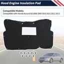 Front Engine Hood Sound Heat Insulation Cotton Pad Fit for Honda Accord G8 2008 2009 2010 2011 2012 2013 Soundproofing Cover Accessories│Hood Liner Shield│Fireproof Rug│with Nine Screws