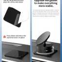 2 x 360 Rotatable Vacuum Magnetic Phone Holder for Car, One-Hand Operation Suction Phone Mount, Strong Magnetic Car Phone Stand for iPhone, All Smartphones (Gym/Airplane/Gym/Desktop/Any Surface) (Black)